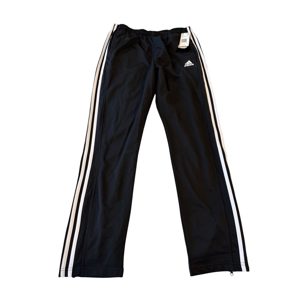 Adidas Men Black Trico Zip Track Pants White 3-Stripe Primegreen Large NWT